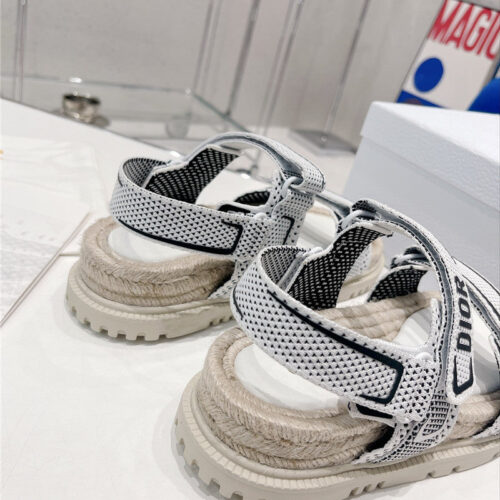 High Quality Luxury Dior Velcro Hemp Rope Sandals product detail