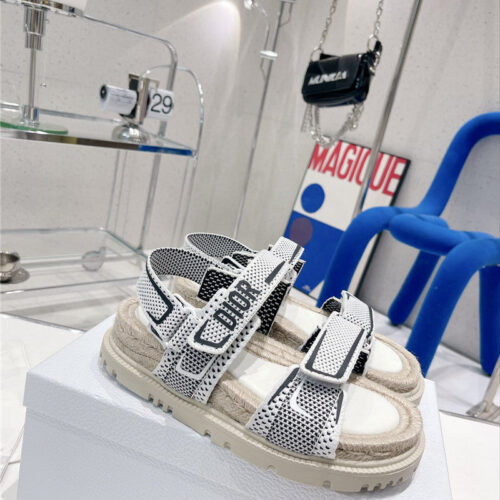 High Quality Luxury Dior Velcro Hemp Rope Sandals product detail