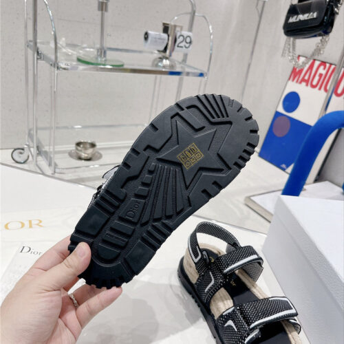High Quality Luxury Dior Velcro Hemp Rope Sandals – Style 53990 product detail