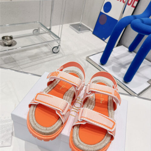 High Quality Luxury Dior Velcro Hemp Rope Sandals – Style 42118 product detail