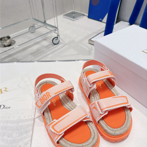 High Quality Luxury Dior Velcro Hemp Rope Sandals – Style 42118 product detail