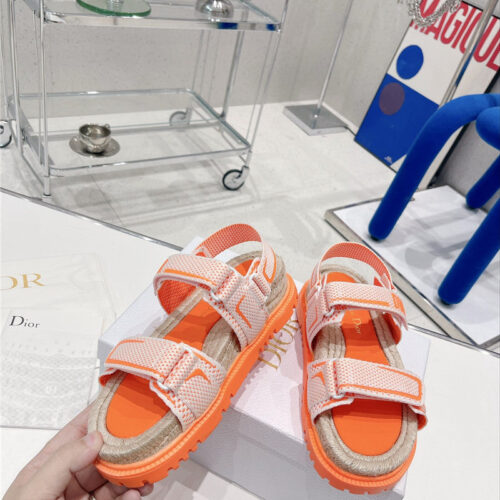 High Quality Luxury Dior Velcro Hemp Rope Sandals – Style 42118 product detail