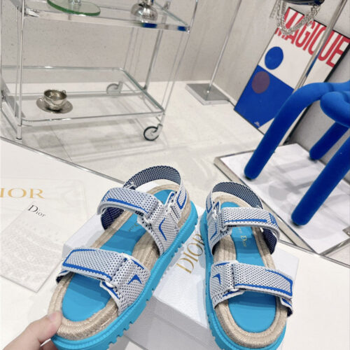 High Quality Luxury Dior Velcro Hemp Rope Sandals – Style 02566 product detail