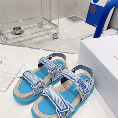 High Quality Luxury Dior Velcro Hemp Rope Sandals – Style 02566 alternate view