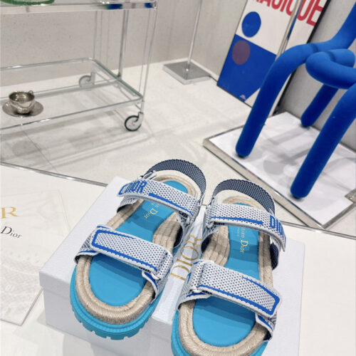 High Quality Luxury Dior Velcro Hemp Rope Sandals – Style 02566 product detail