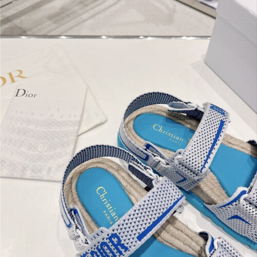 High Quality Luxury Dior Velcro Hemp Rope Sandals – Style 02566 product detail