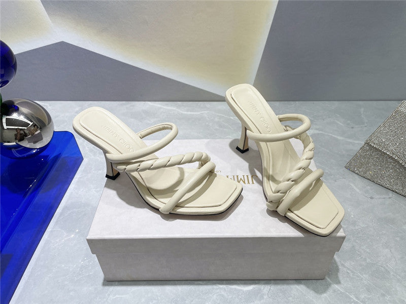 High Quality Luxury Jimmy Choo Square Toe Sandals