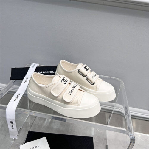 High Quality Luxury Chanel Velcro White Sneakers