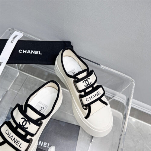 High Quality Luxury Chanel Velcro White Sneakers – Style 90054 product detail