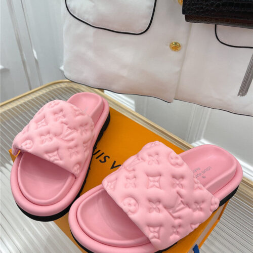 High Quality Luxury Louis Vuitton Velcro Platform Slippers – Style 40067 product detail
