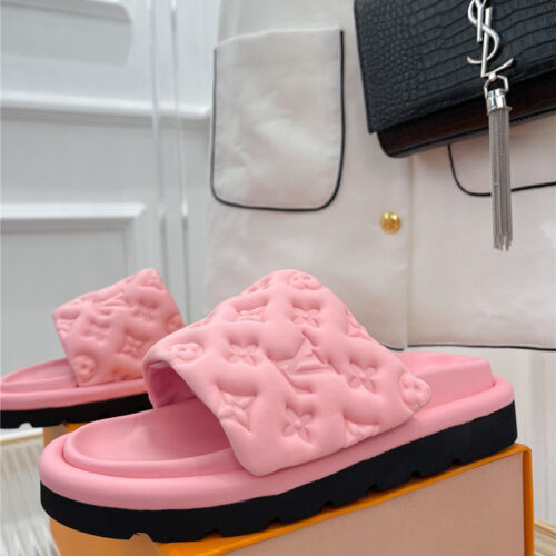 High Quality Luxury Louis Vuitton Velcro Platform Slippers – Style 40067 product detail