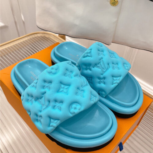 High Quality Luxury Louis Vuitton Velcro Platform Slippers – Style 31587
