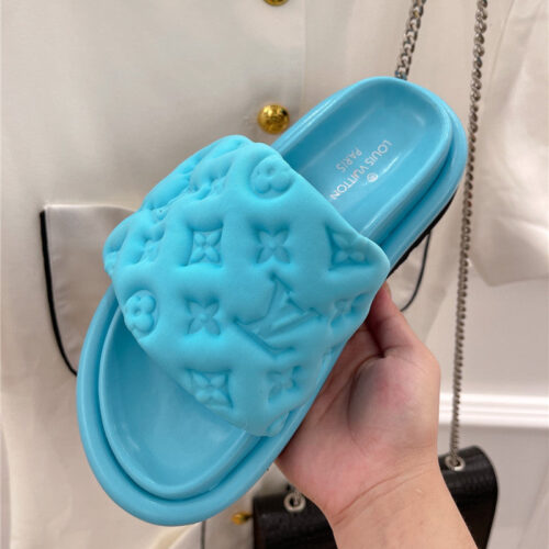 High Quality Luxury Louis Vuitton Velcro Platform Slippers – Style 31587 product detail
