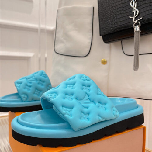 High Quality Luxury Louis Vuitton Velcro Platform Slippers – Style 31587 product detail