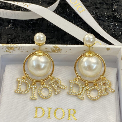 High Quality Luxury Dior Handmade Diamond Stud Earrings