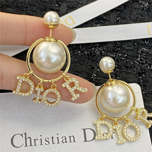 High Quality Luxury Dior Handmade Diamond Stud Earrings alternate view