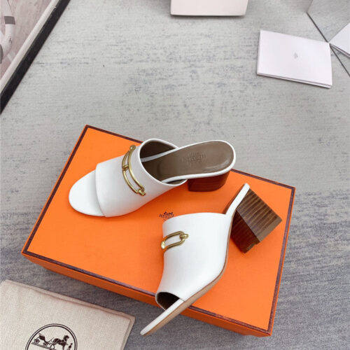 High Quality Luxury Hermes Chunky Heel Sandals – Style 88067 product detail
