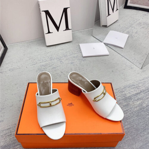 High Quality Luxury Hermes Chunky Heel Sandals – Style 88067 alternate view