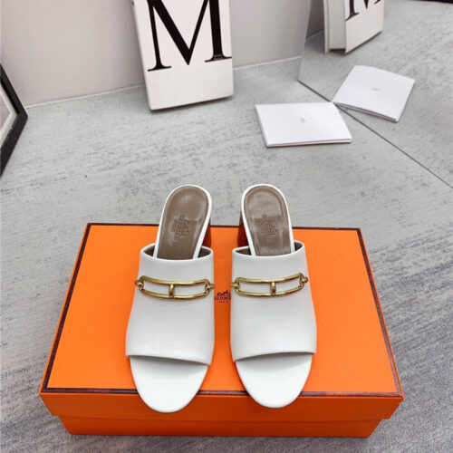 High Quality Luxury Hermes Chunky Heel Sandals – Style 88067 product detail