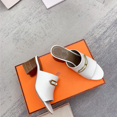 High Quality Luxury Hermes Chunky Heel Sandals – Style 88067 product detail