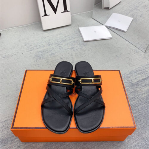 High Quality Luxury Hermes Flat Slippers – Style 76675 alternate view