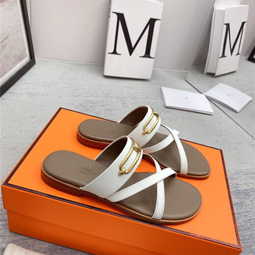 High Quality Luxury Hermes Flat Slippers – Style 09443