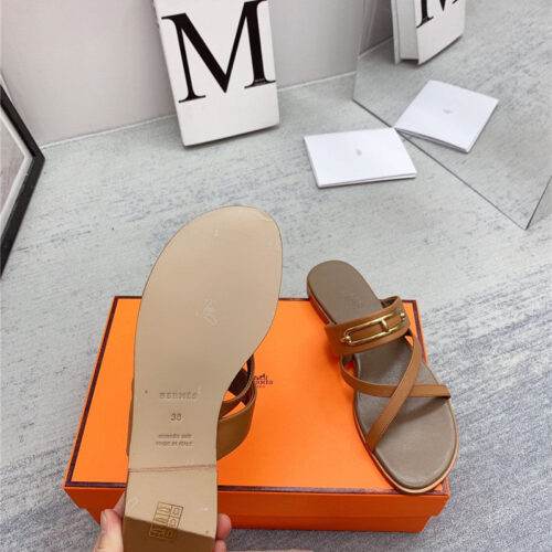High Quality Luxury Hermes Flat Slippers – Style 74979 product detail