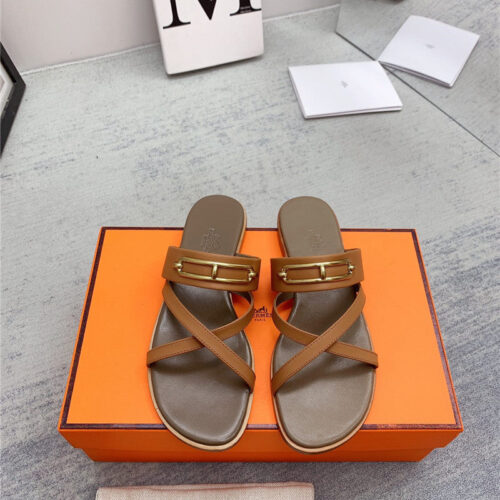 High Quality Luxury Hermes Flat Slippers – Style 74979 alternate view