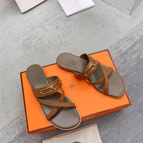 High Quality Luxury Hermes Flat Slippers – Style 74979 product detail