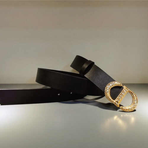High Quality Luxury Dior Cd Black Leather Belt – Style 93638