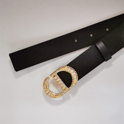 High Quality Luxury Dior Cd Black Leather Belt – Style 93638 product detail