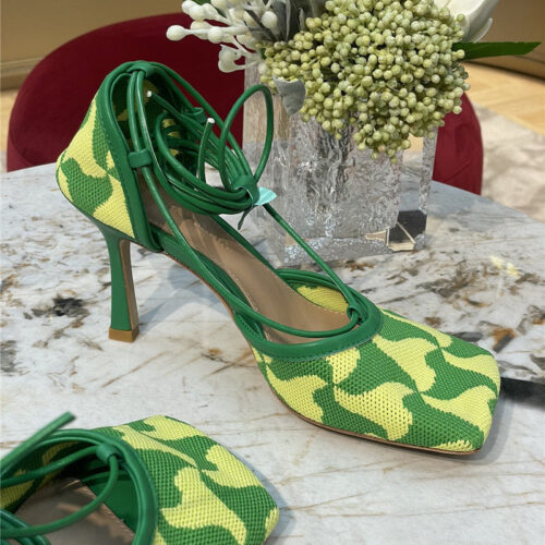 High Quality Luxury Bottega Veneta Square-Toe Heeled Sandals product detail