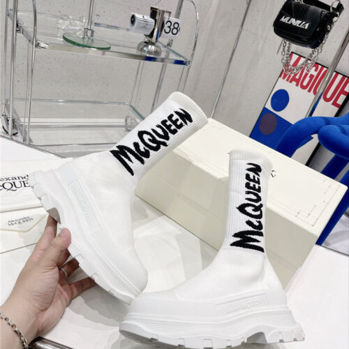 High Quality Luxury Alexander McQueen Graffiti Knit Sock Boots – Style 85251 product detail