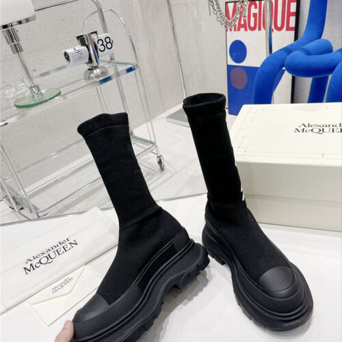 High Quality Luxury Alexander McQueen Graffiti Knit Sock Boots – Style 52483 product detail