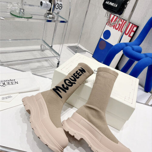 High Quality Luxury Alexander McQueen Graffiti Knit Sock Boots product detail
