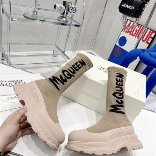High Quality Luxury Alexander McQueen Graffiti Knit Sock Boots product detail