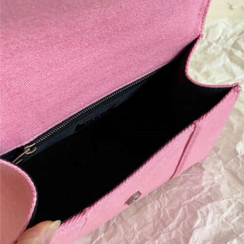 High Quality Luxury Balenciaga Denim Hourglass Handbag – Pink product detail