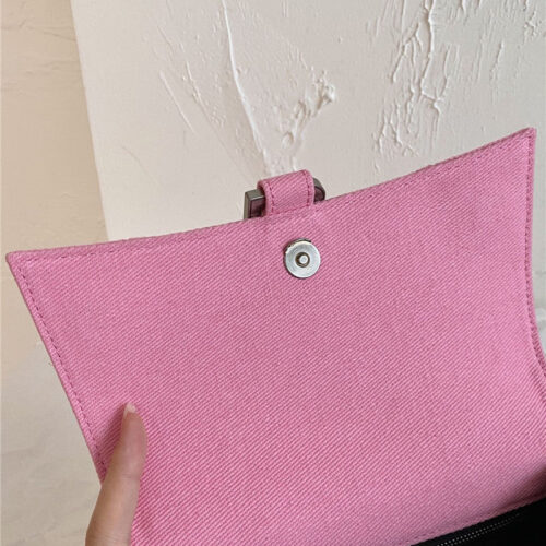 High Quality Luxury Balenciaga Denim Hourglass Handbag – Pink product detail