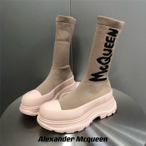 High Quality Luxury Alexander McQueen Platform Socks Shoes – Style 65443