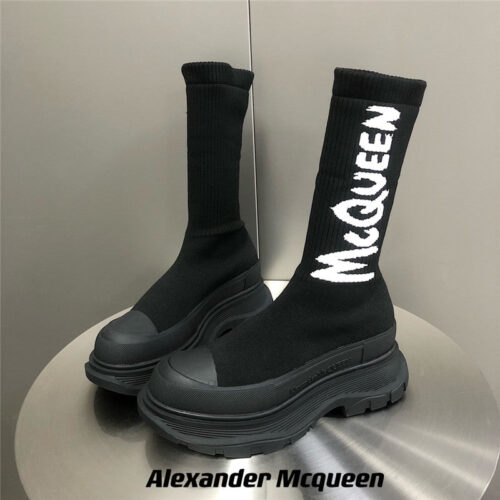 High Quality Luxury Alexander McQueen Platform Socks Shoes – Style 29283