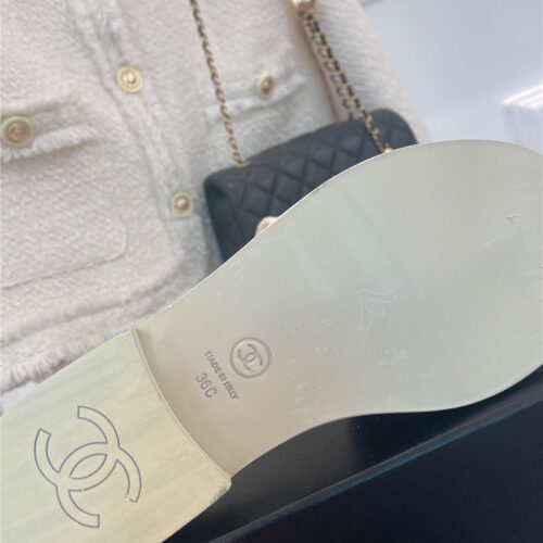 High Quality Luxury Chanel Embroidered Logo Slippers – Style 39462 product detail
