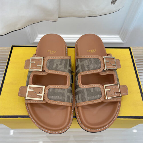 High Quality Luxury Fendi FF Logo Plaque Sandals – Style 42483 alternate view