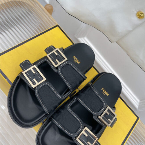 High Quality Luxury Fendi FF Logo Plaque Sandals – Style 13107 product detail