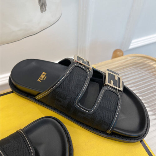 High Quality Luxury Fendi FF Logo Plaque Sandals – Style 13107 product detail