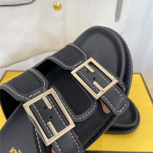 High Quality Luxury Fendi FF Logo Plaque Sandals – Style 13107 product detail