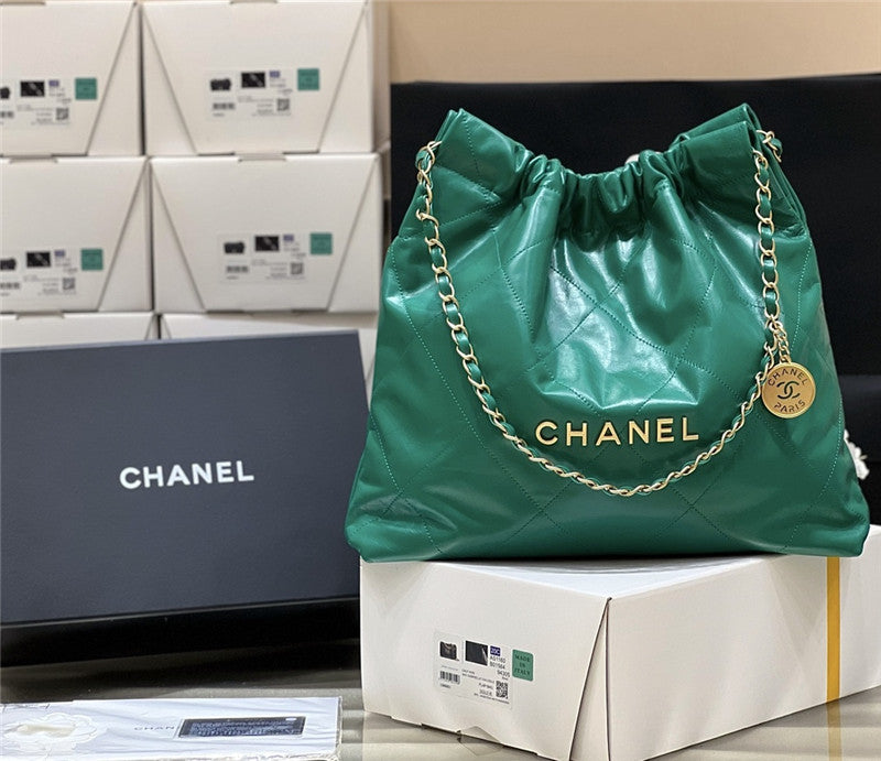 High Quality Luxury Chanel 22 Handbag Small Green
