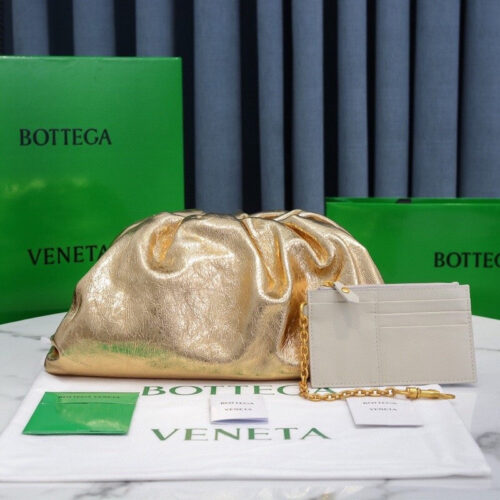 High Quality Luxury Bottega Veneta The Pouch Bag Gold