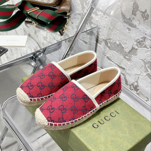 High Quality Luxury Gucci GG Espadrilles Flat Shoes – Style 41203