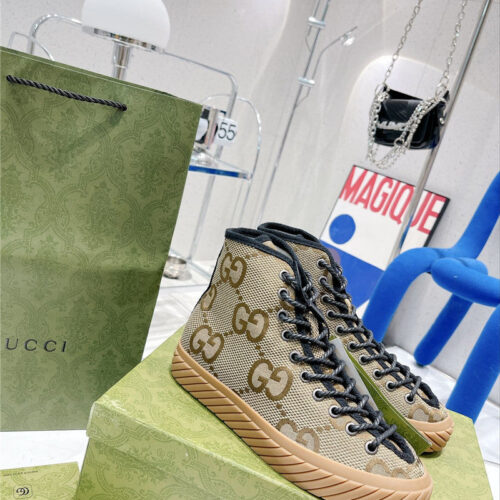 High Quality Luxury Gucci High Top Casual Sneakers alternate view