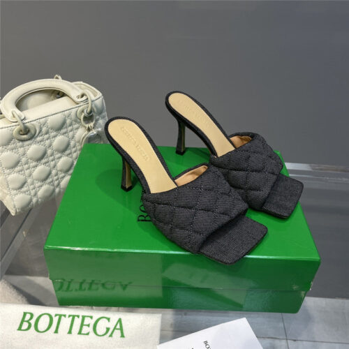 High Quality Luxury Bottega Veneta High Heel Slippers – Style 30950
